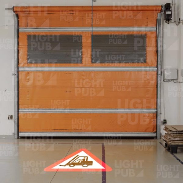 Avertisseur lumineux danger chariot élévateur porte automatique souple à enroulement industrie